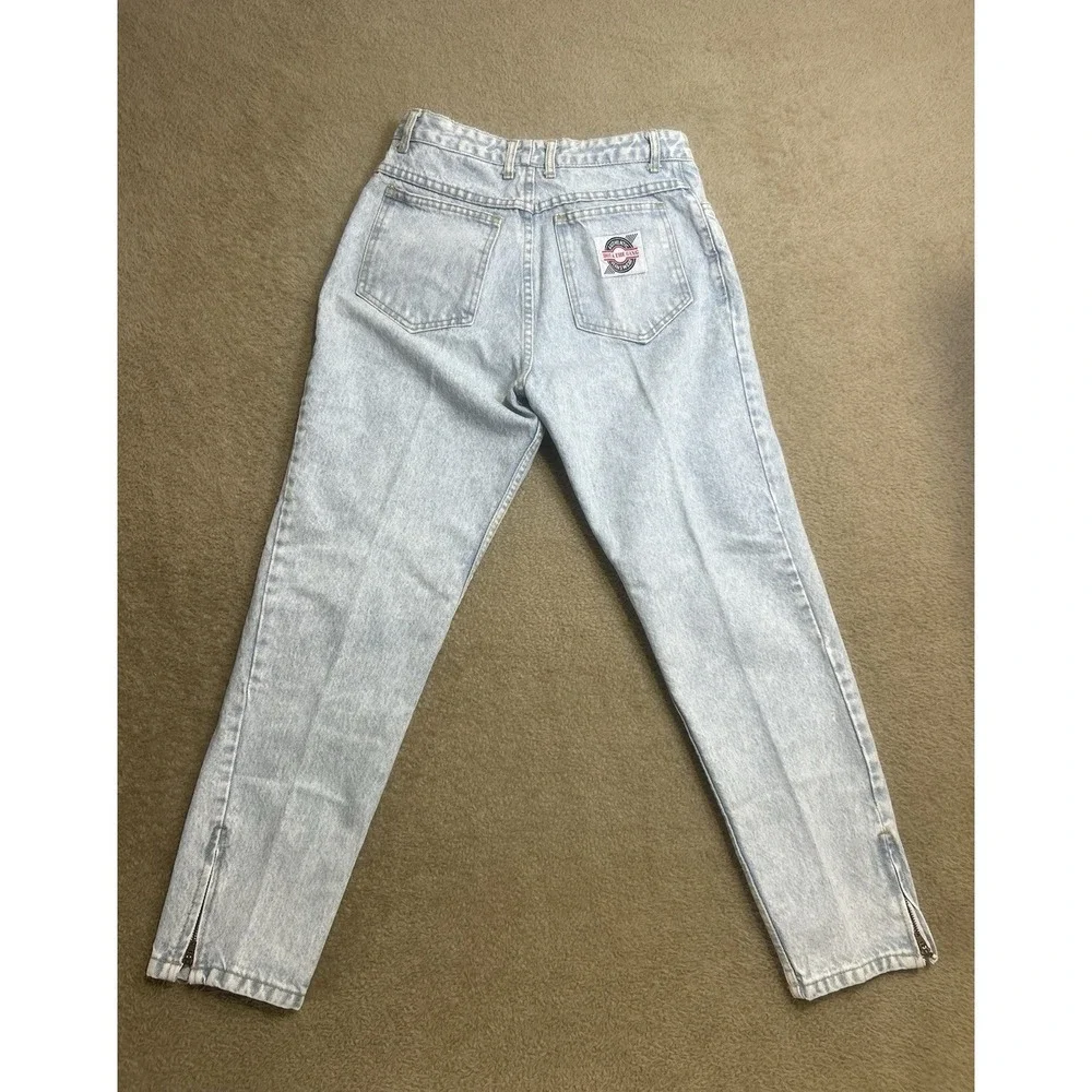 Vintage Hot & the Gang Jeans Ankle Zip Acid Washed Womens 11 Distressed USA MADE